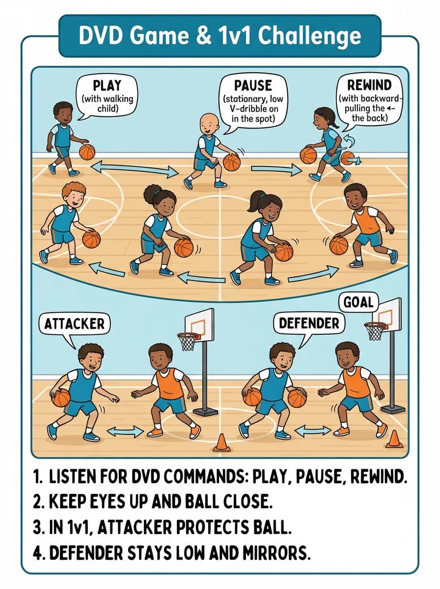 Dribbling and Ball Control: DVD Game and 1v1 Challenge Card