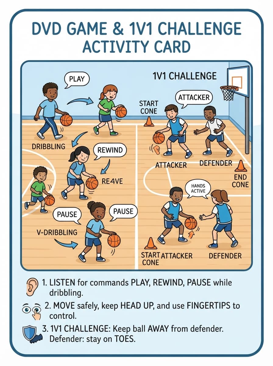 Dribbling and Ball Control: DVD Game and 1v1 Challenge Card
